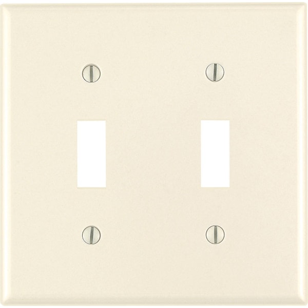 Leviton Leviton Almond 2 gang Thermoset Plastic Toggle Wall Plate 1 pk 78009-000 - main